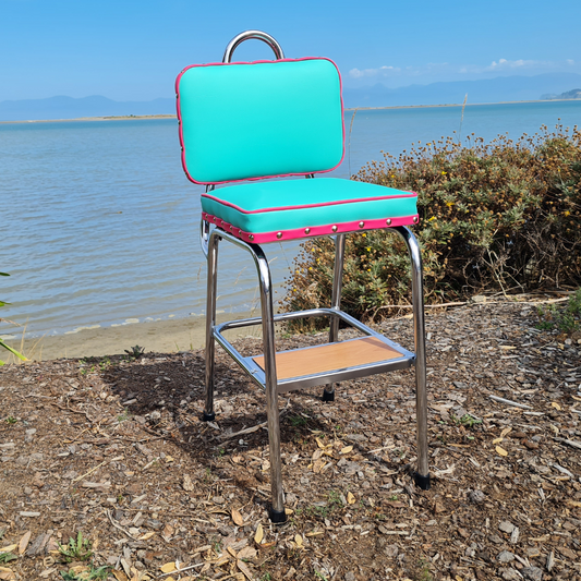Retro Chrome Step Stool - Seat