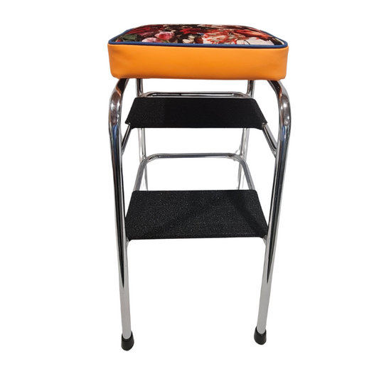 Retro Chrome Step Stool - Seat