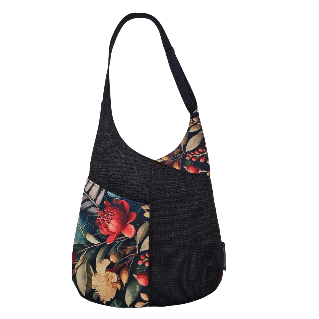 Cross over Bag  - Pohutakawa on Ebony