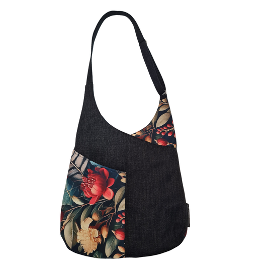 Cross over Bag  - Pohutakawa on Ebony