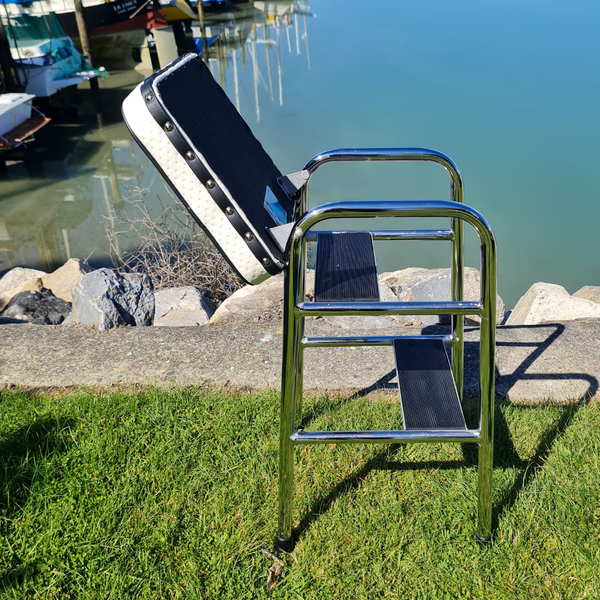 Retro Chrome Step Stool - Seat Red