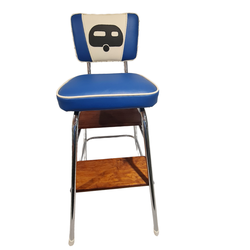Unique Retro Step Stool - Seat - Caravan - Blue