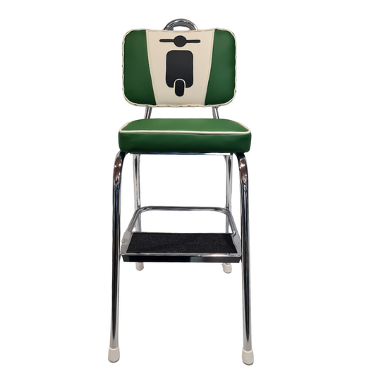 Unique Retro Step Stool - Seat - Scooter - Green