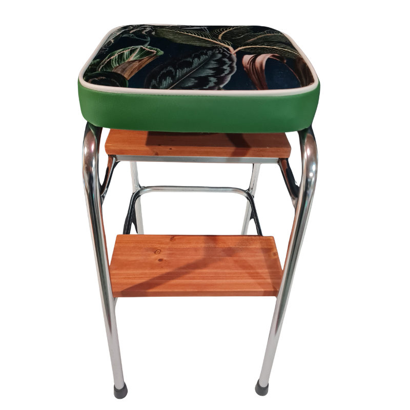 1960s Retro Chrome Step Stool – Zanzibar Fabric