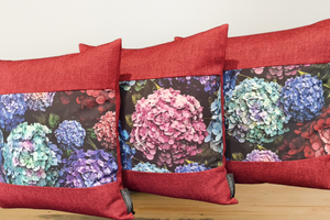 Floral Bouquet Cushion Covers Set of 3 - Keylargo Bordeaux