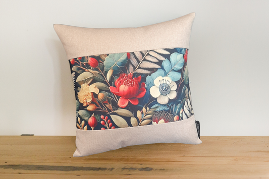 Botanical Cushion Cover - Keylargo Linen Border