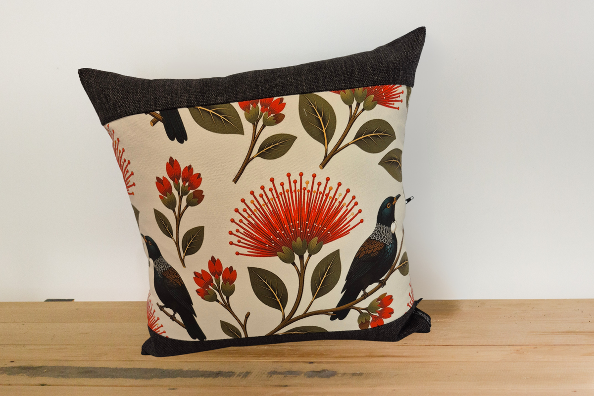 Tui Cushion Cover - Ebony Border