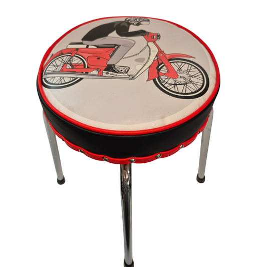 Upcycled 1960s Chrome Stool – Moped