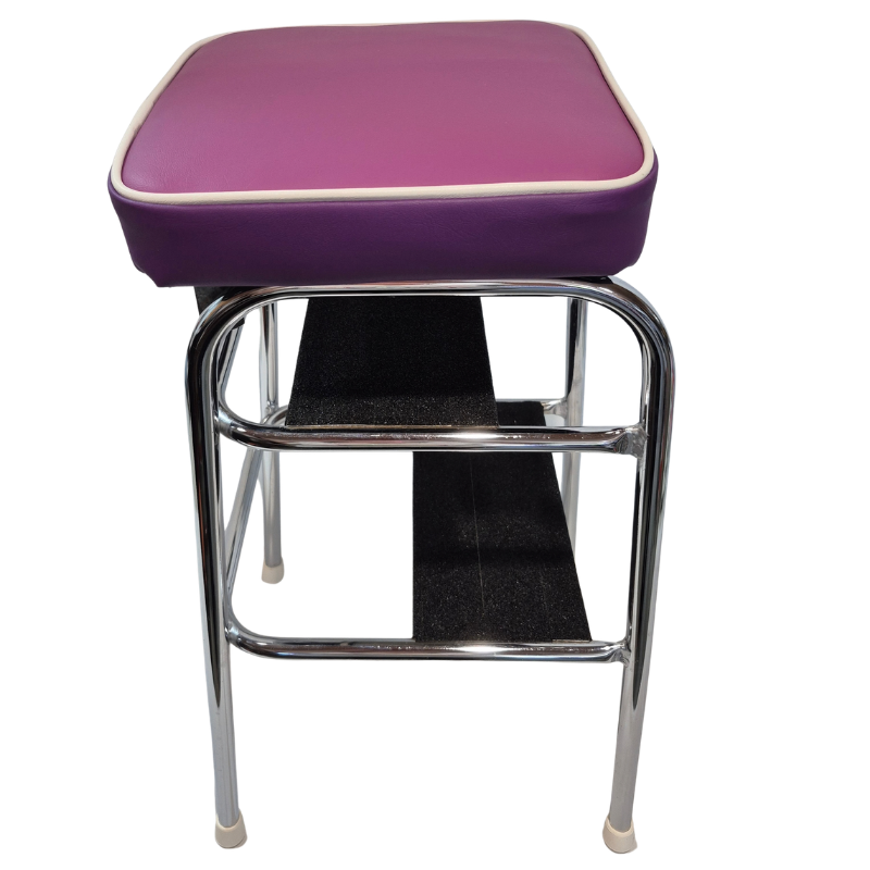 1960s Retro Chrome Step Stool – Purple