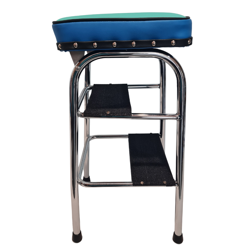 Retro Chrome Step Stool - Seat