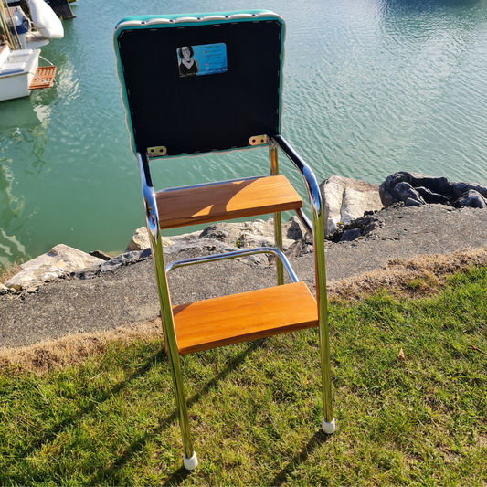 Retro Chrome Step Stool - Seat