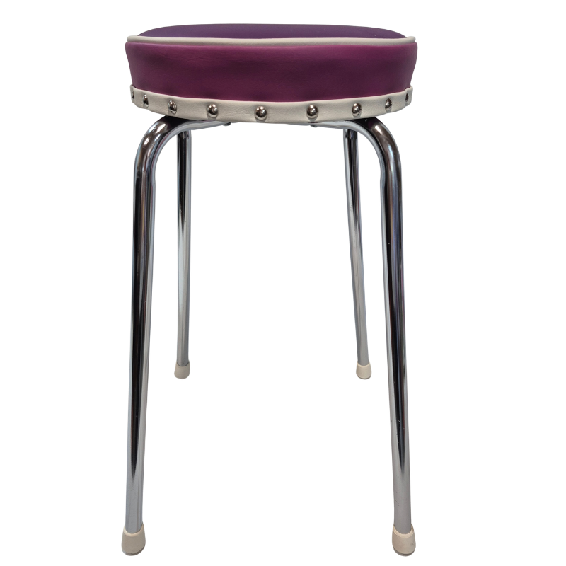 Upcycled 1960s Chrome Stool – Handcrafted by Vickies Originals Nelson