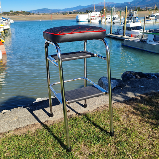 Retro Chrome Step Stool - Seat