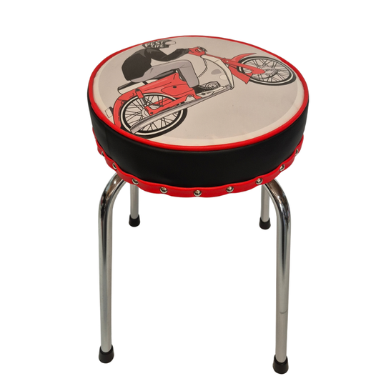 Upcycled 1960s Chrome Stool – Moped