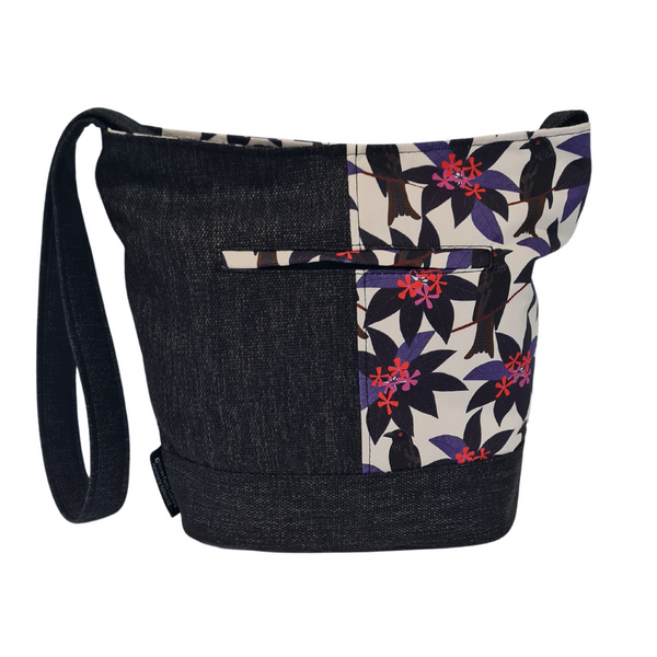 Bucket bag - Raven & Floral - Ebony - Shoulder Bag