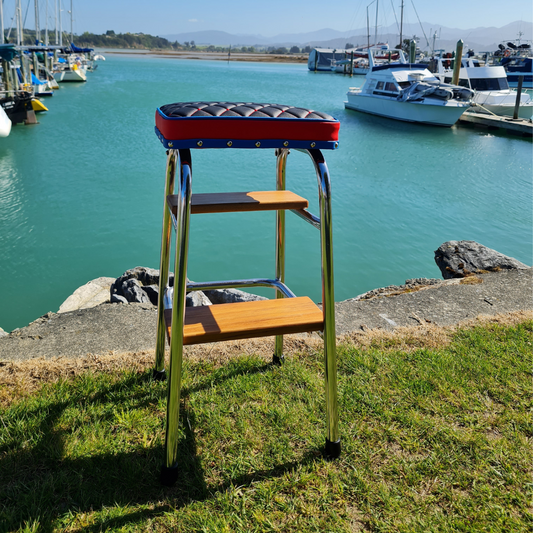 Retro Chrome Step Stool - Seat