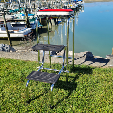 Retro Chrome Step Stool - Seat