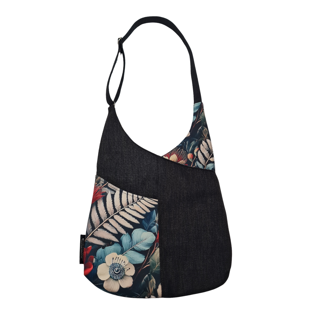 Cross over Bag  - Pohutakawa on Ebony