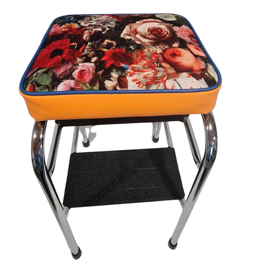 Retro Chrome Step Stool - Seat