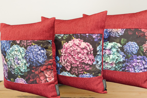 Floral Bouquet Cushion Covers Set of 3 - Keylargo Bordeaux