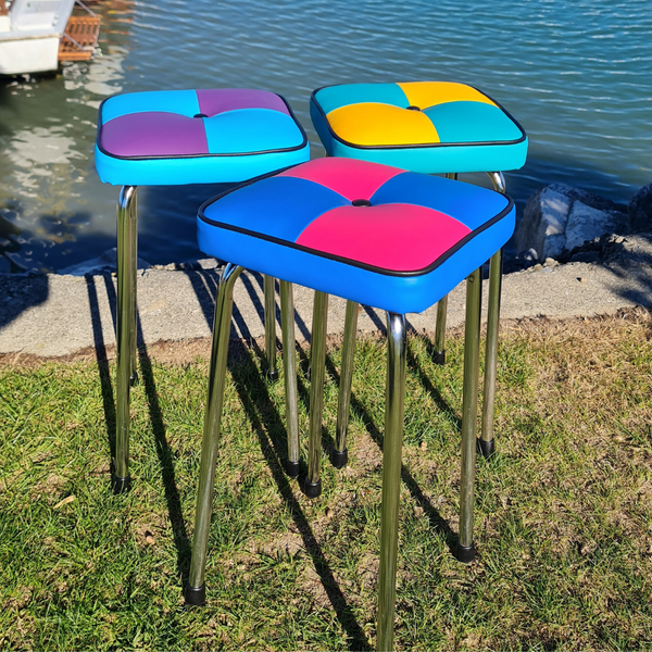 Retro Chrome Stool - Seat