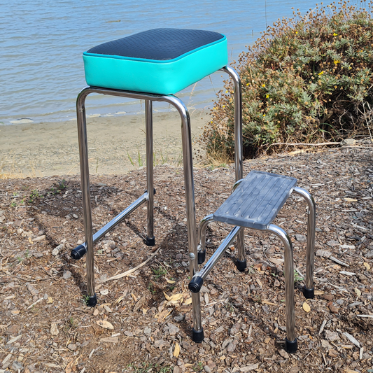Retro Chrome Step Stool - Seat