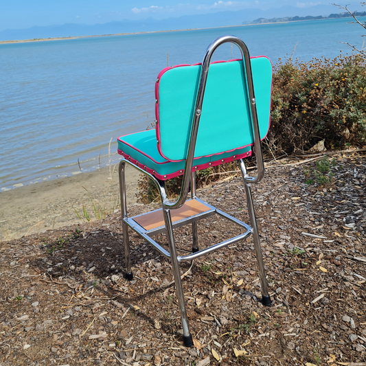 Retro Chrome Step Stool - Seat