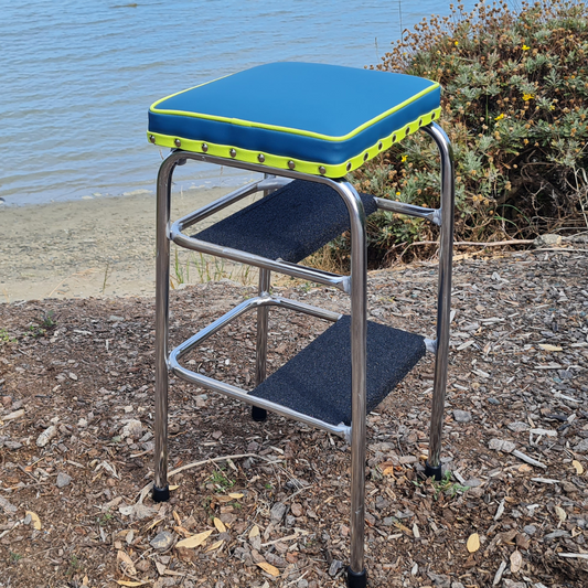 Retro Chrome Step Stool - Seat