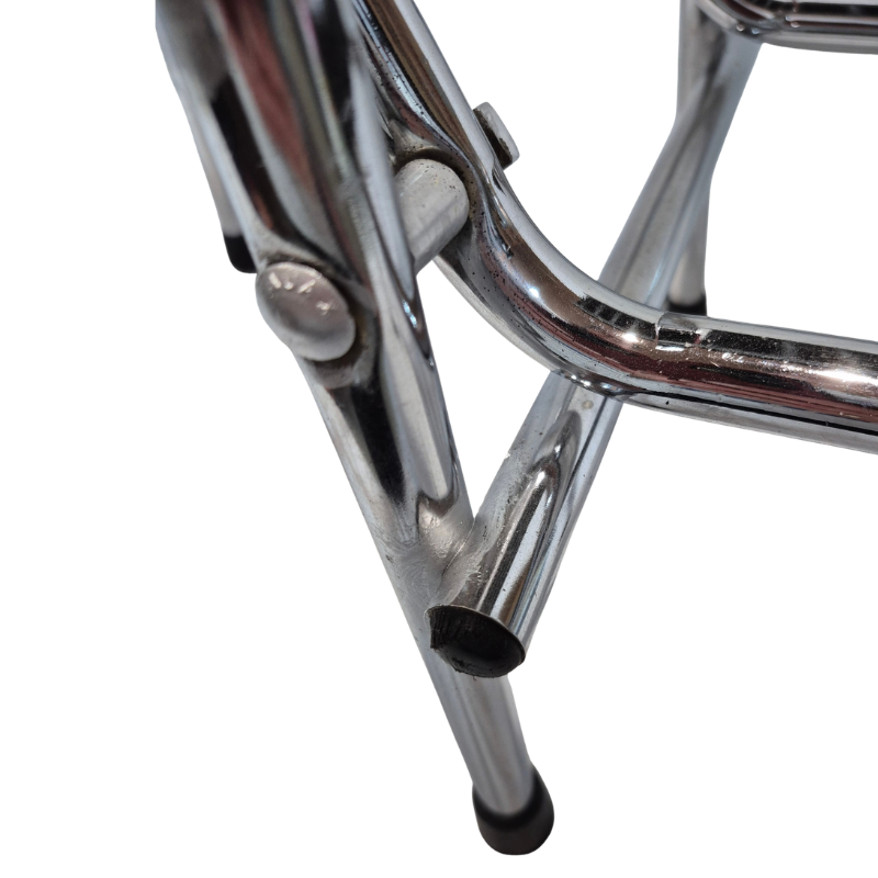 1960s Retro Chrome Step Stool with fold down steps