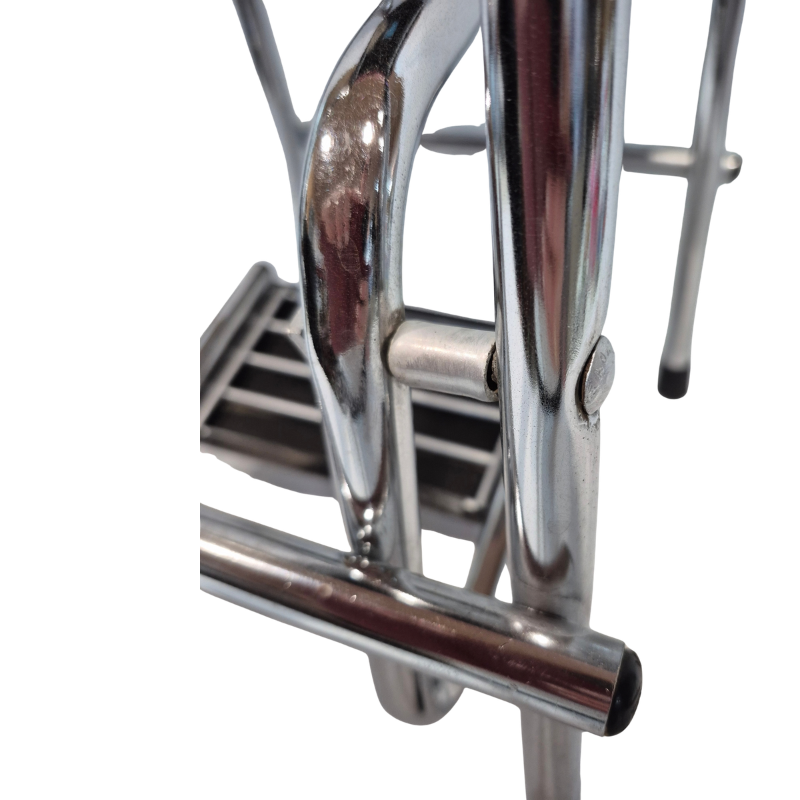 1960s Retro Chrome Step Stool with fold down steps
