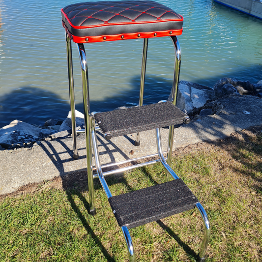 Retro Chrome Step Stool - Seat