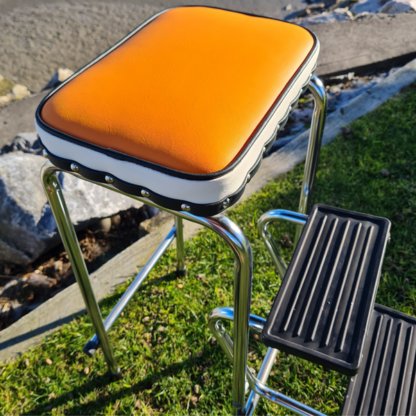 Retro Chrome Step Stool - Seat