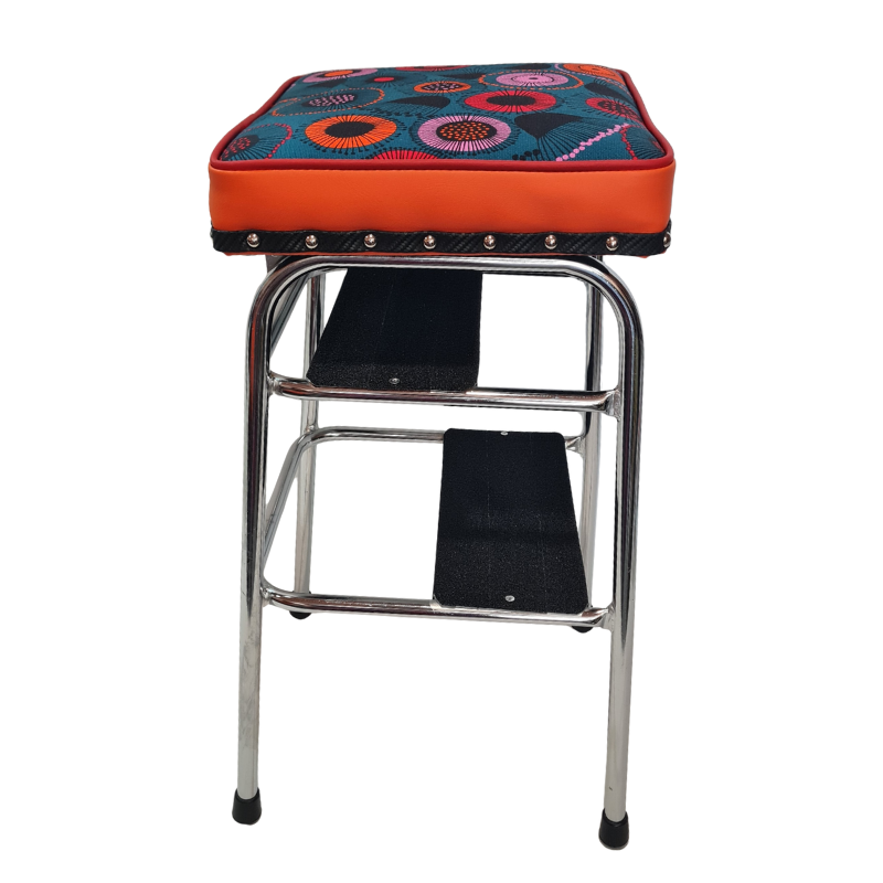 Retro Chrome Step Stool - Seat