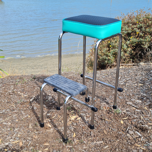 Retro Chrome Step Stool - Seat