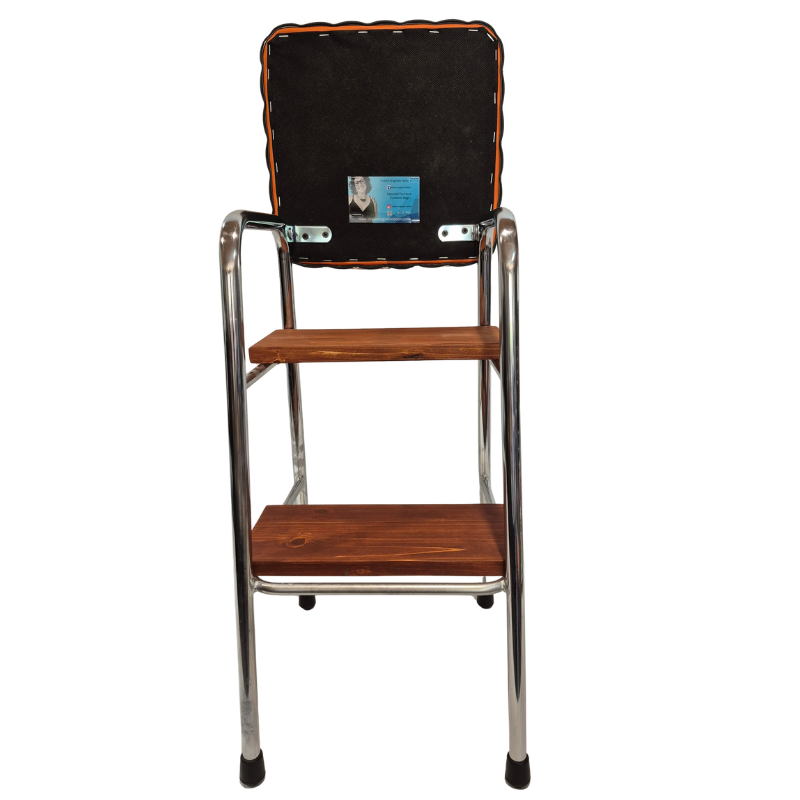 1960s Retro Chrome Step Stool – Flower bomb Fabric