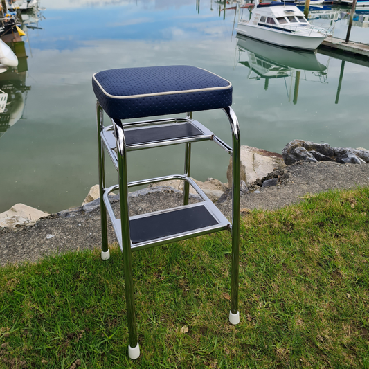 Retro Chrome Step Stool - Seat