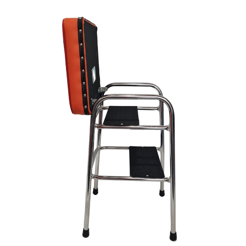 Retro Chrome Step Stool - Seat
