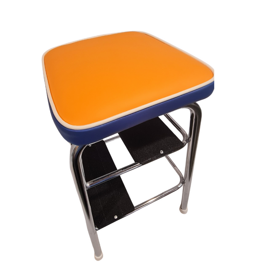Retro Chrome Step Stool - Seat