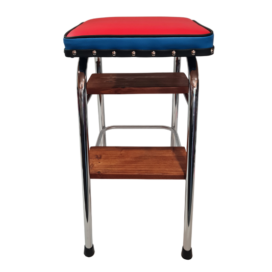 Retro Chrome Step Stool - Seat