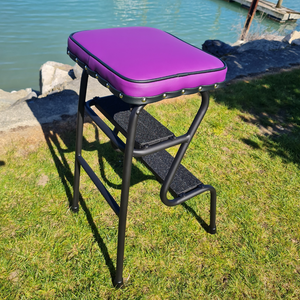 Retro Painted Step Stool - Seat Purple