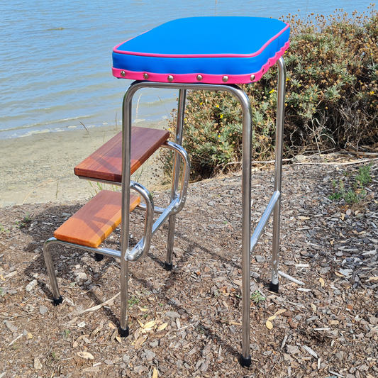 Retro Chrome Step Stool - Seat