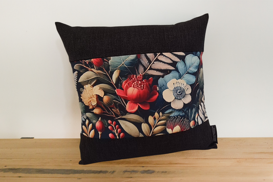 Kanuka Cushion Cover - Ebony Border