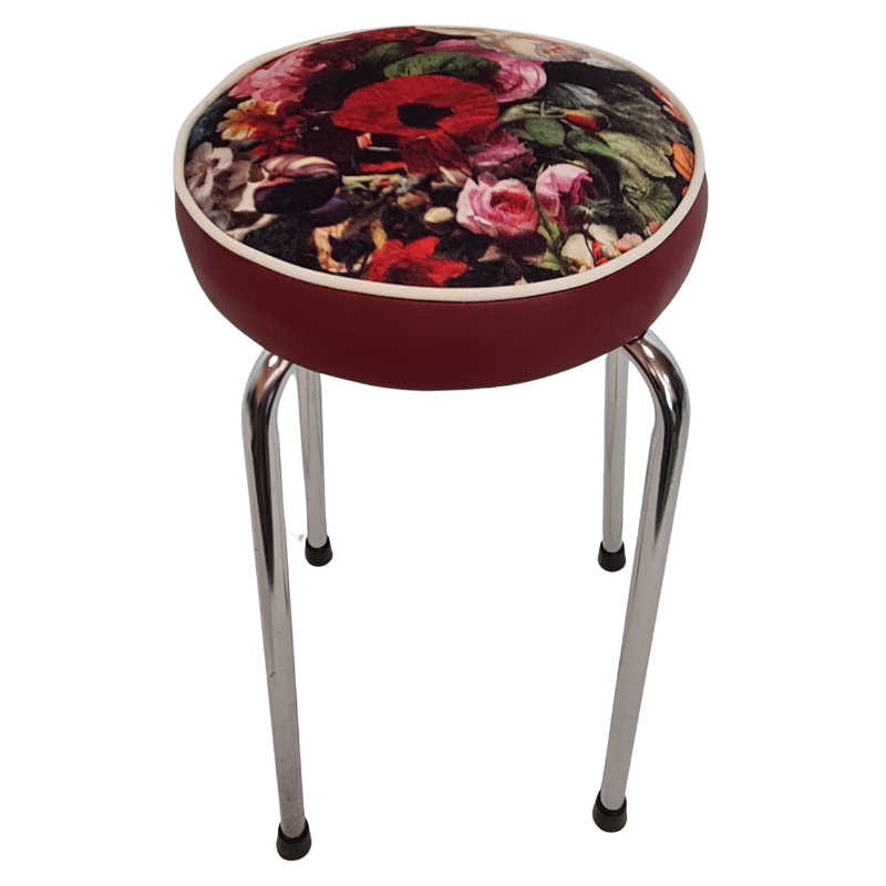 Retro Chrome Stool - Seat