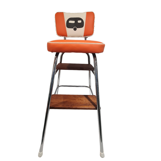 Unique Retro Step Stool - Seat - Caravan - Orange
