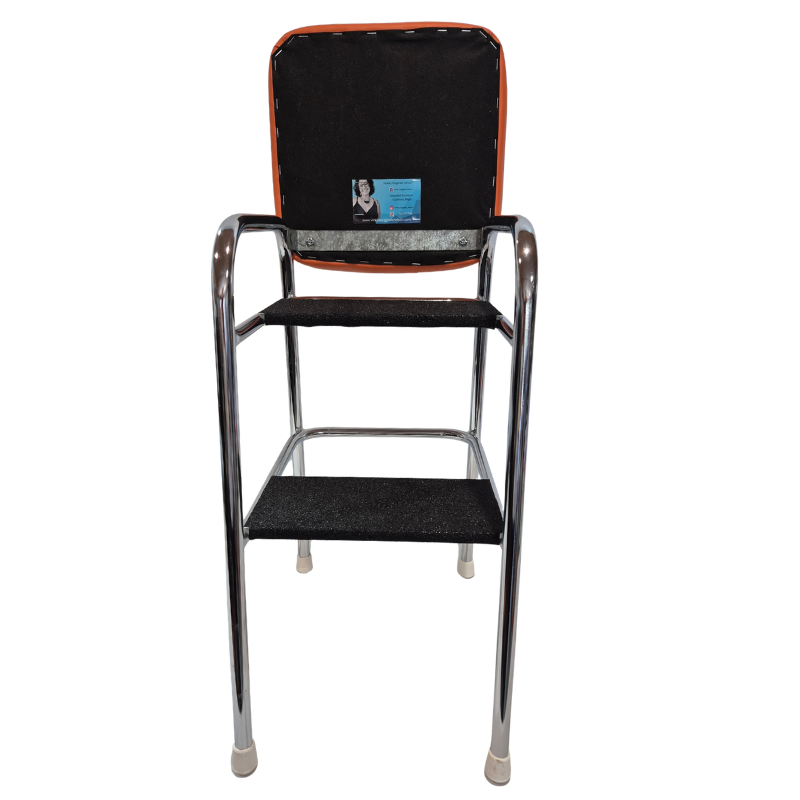1960s Retro Chrome Step Stool – Orange