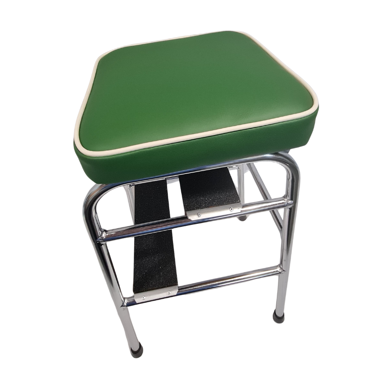 Retro Chrome Step Stool - Seat