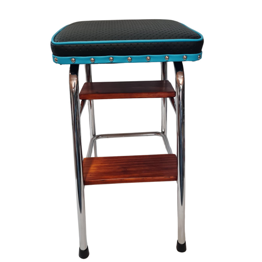 Retro Chrome Step Stool - Seat