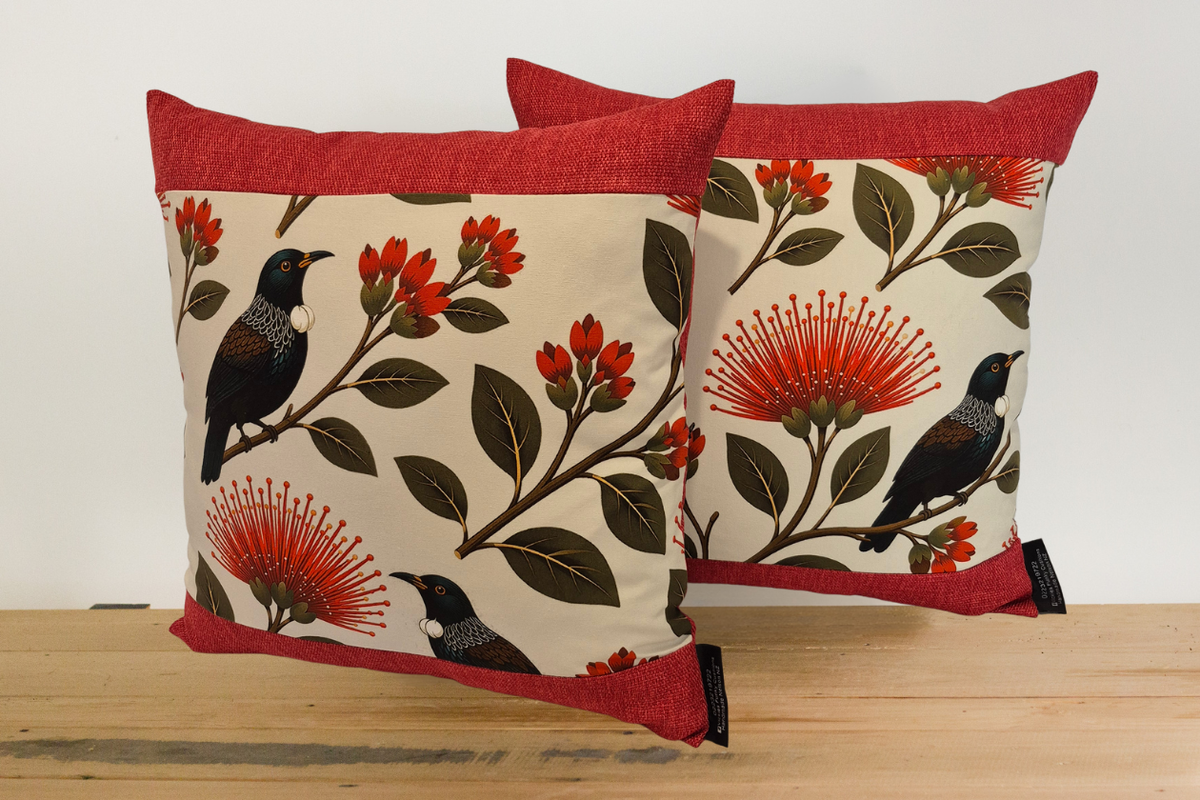 Tui Cushion Cover - Cherry Border