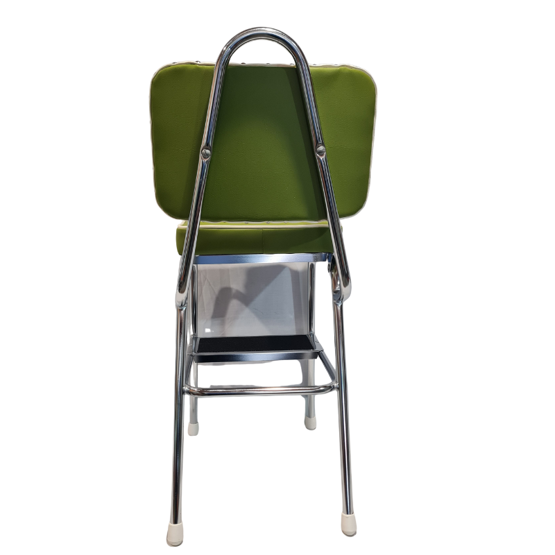 Unique Retro Step Stool - Seat - Scooter - Olive