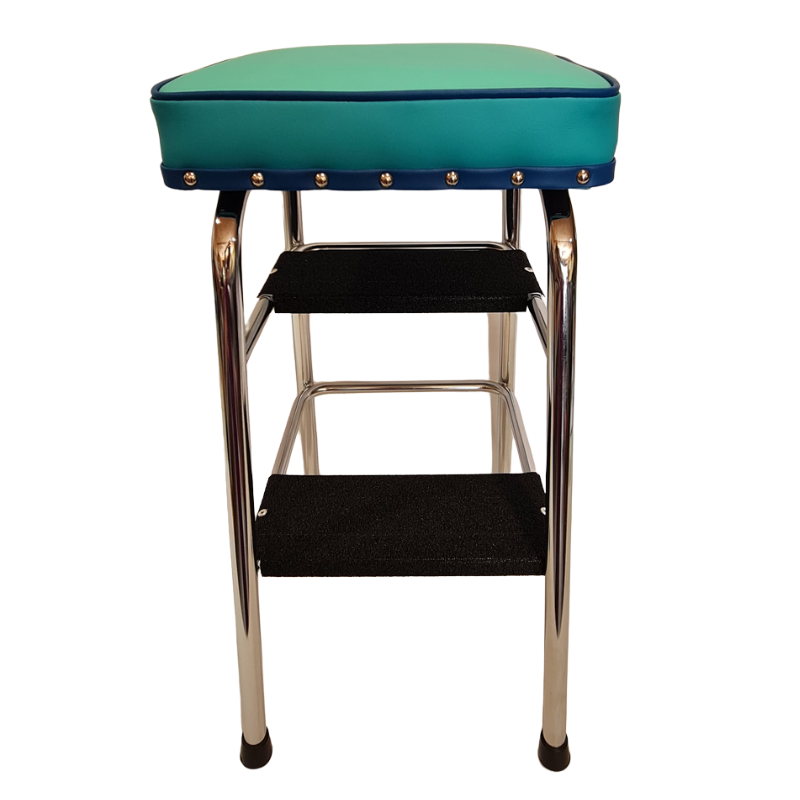 Retro Chrome Step Stool - Seat